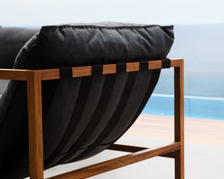 Fauteuil de jardin en teck et tissu Sunbrella "Maluku Island"