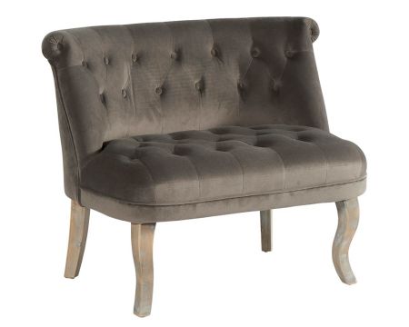 Fauteuil tissu et bois "Denver" XL gris