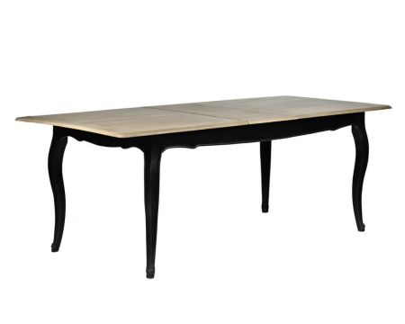 Table à manger extensible noire et bois naturel "Legacy" style shabby