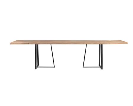 Table à diner à rallonges 200/300cm bois et métal "Square" style épuré