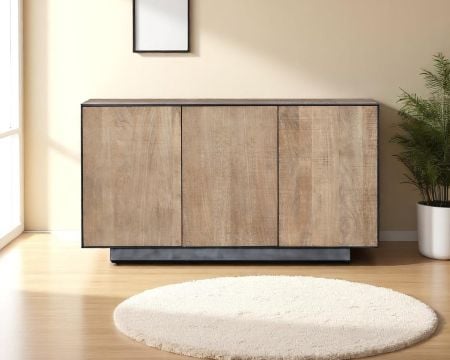 Buffet 3 portes en manguier style épuré  "Santo" 150 cm