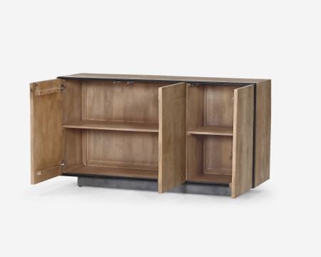 Buffet 3 portes en manguier style épuré  "Santo" 150 cm