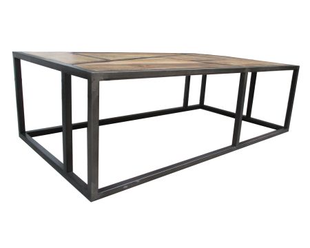 Table basse industrielle rectangulaire 130 cm "Caractère"