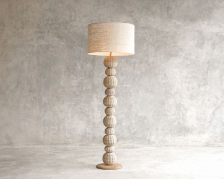 Grande lampe à poser en rotin tressé "Solira" 140 cm design organique