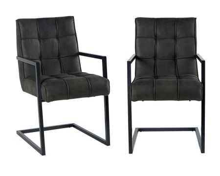 Lot de 2 chaises design ultra confort tissu gris "Chaise Casita"