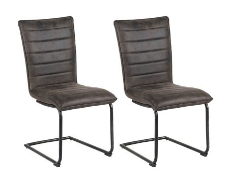 Lot de 2 chaises de salle à manger vintages grises et noires Casita