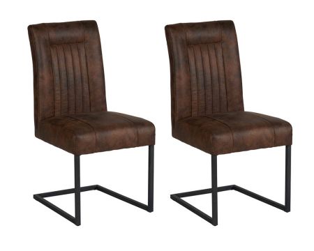 Lot de 2 chaises de salle manger style loft marron et noir Casita