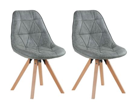 Lot de 2 chaises scandinaves grises "Chaise Casita-Yate"