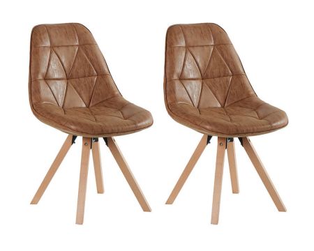 Lot de 2 chaises scandinaves marrons "Chaise Casita-Yate"