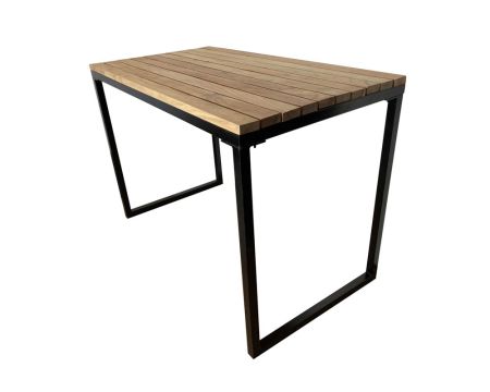 Table de bar design en métal et bois exotique "Garden"