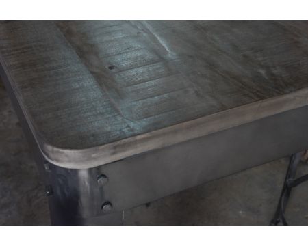 Table haute industrielle carrée 70x70cm "Snack Indus"