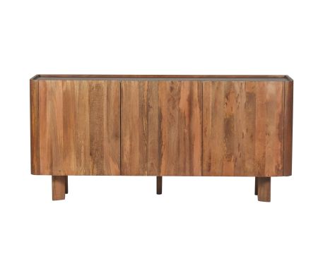 Buffet 3 portes 170 cm en manguier massif "Malaké" design organique contemporain