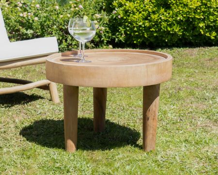 Table basse ronde en bois de suar "Katue" 60 cm