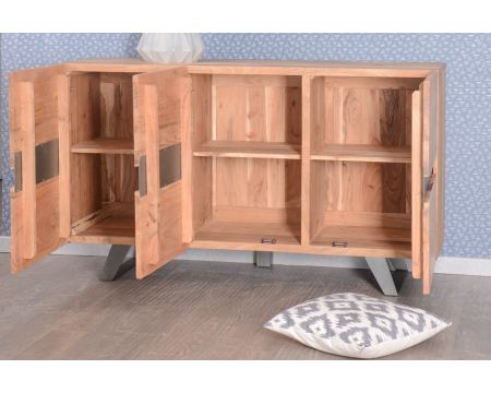 Buffet bas en bois massif d’acacia naturel "Zen"