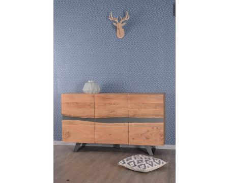 Buffet bas en bois massif d’acacia naturel "Zen"