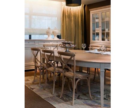 Table ronde extensible "Charme" en bois