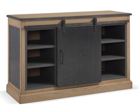Meuble d’appui métal brossé et chêne style industriel "San Francisco"