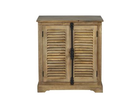 Meuble de rangement en bois massif 2 portes "Persienne" 76x45x84cm