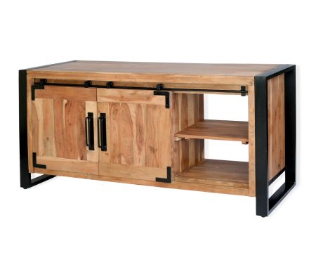 Meuble salle de bain industriel métal et bois "Montréal" 165 cm