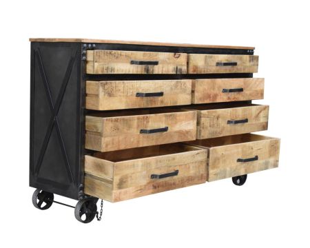 Commode sur roulettes en bois exotique "Montana"