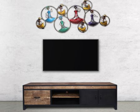 Grand meuble TV industriel 180cm "Atelier"