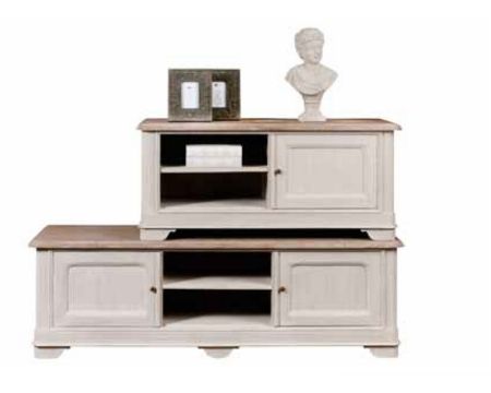 Meuble télé 128 cm 1 porte et 2 niches "Charme"