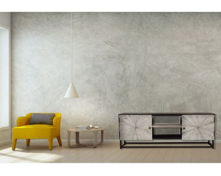Meuble tv 2 portes et 2 niches métal et bois 140 "Bristlecone"