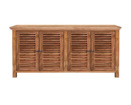 Buffet en bois naturel style colonial "Kerala" 4 portes