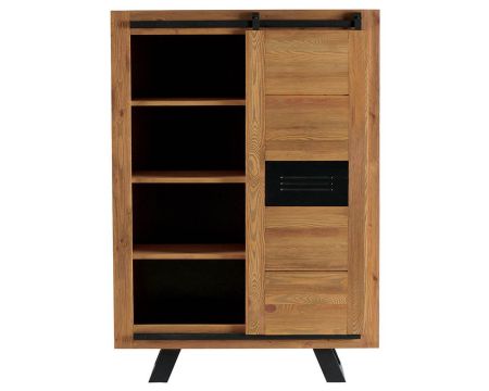 Vaisselier industriel en bois massif multi rangements "Cardiff"