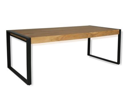 Table de repas rectangulaire style industriel bois et métal "Montréal"