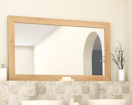 Miroir rectangulaire cadre en teck 120x70 cm