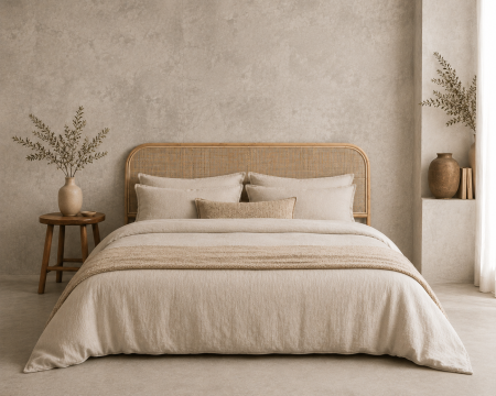 Tête de lit 140 cm en rotin style naturel et épuré "Solira"