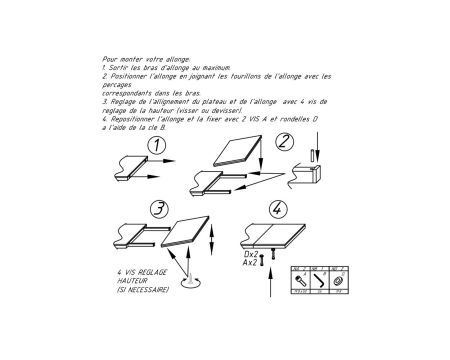 Allonge de table "Cardiff" en pin massif brossé huilé 50 cm