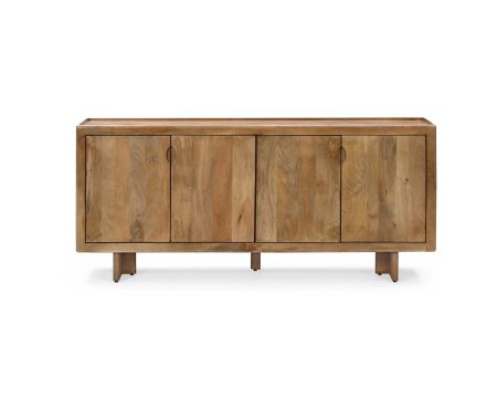 Enfilade vintage 4 portes en manguier naturel "Odely" 180 cm style rétro chic