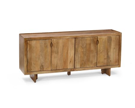 Enfilade vintage 4 portes en manguier naturel "Odely" 180 cm style rétro chic