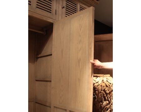 Armoire en chêne gris 4 portes "Persienne"