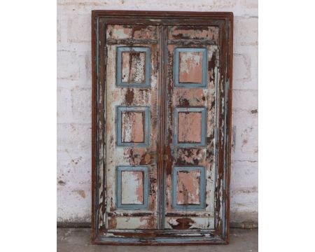 Porte indienne unique en bois massif upcyclé "Vieille Porte"