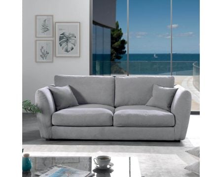 Canapé convertible gris clair 3/4 places "Soring"