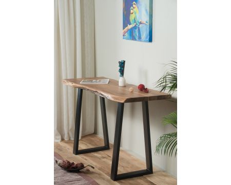 Console nature métal noir et bois d'acacia "Zen Black"