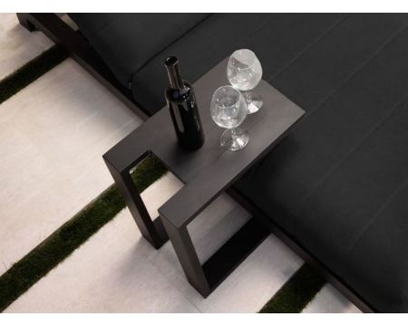 Table d'appoint design en aluminium gris anthracite "Lazy Beach"