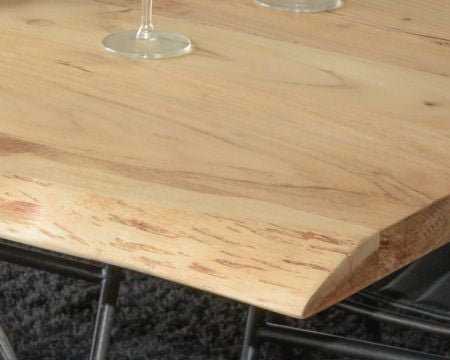 Table plateau bois massif et pieds métal "3D" 180 cm