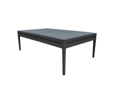 Table basse extérieure rectangulaire en aluminium anthracite "Amboise"