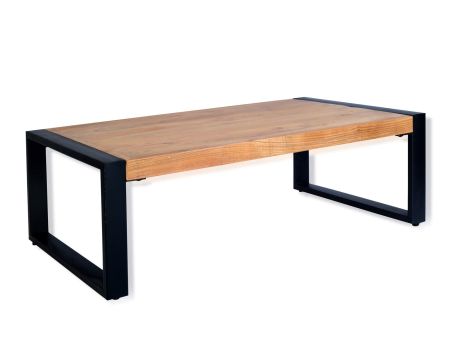 Table basse rectangle de style industriel métal et bois "Montréal"