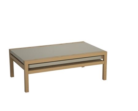 Table basse taupe et chêne "Kooka"