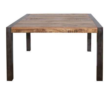 Table carrée métal et bois 130x130 cm "New York"