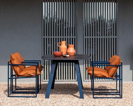 Chaise de jardin en tissu Sunbrella camel et aluminium "Madura Island"