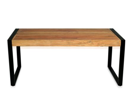 Table à manger industrielle métal et bois d’acacia massif "Montréal"
