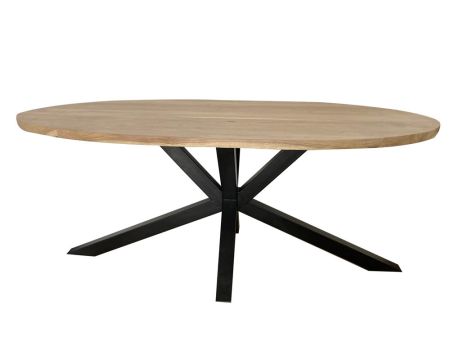 Table en bois massif exotique et métal "3D"