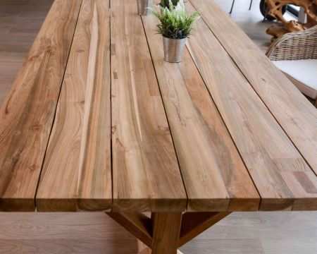 Table de jardin en teck recyclé 240cm "Balangan Beach"