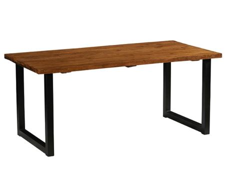 Table de salle à manger en teck recyclé et métal 180 cm "Ilowa"